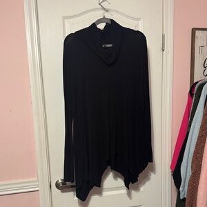 Acting Pro Elegant Black Cowl Neck Tunic